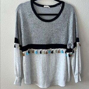 Hummingbird Black and White Knit Top